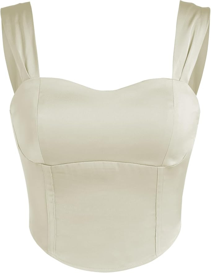 Shirred Satin Crop Cami Top | Amazon (US)