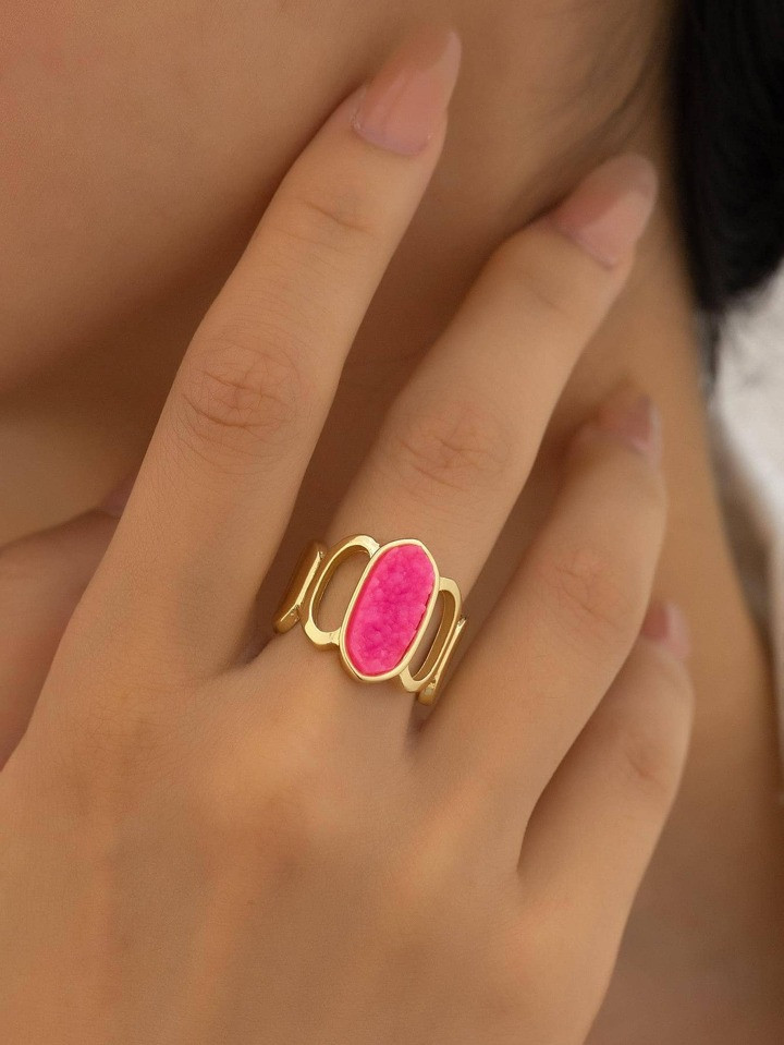 1pc Fashionable Resin & Alloy Ring For Women | SHEIN