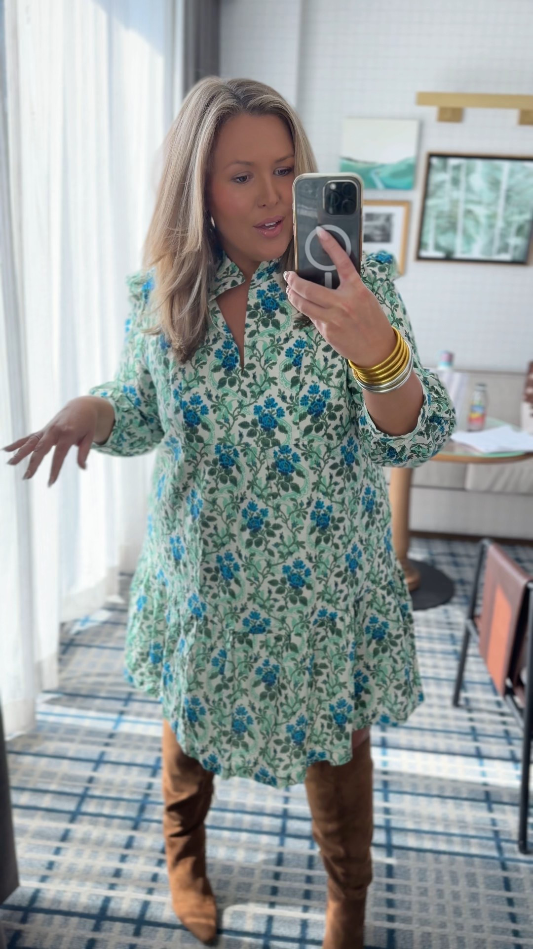 What I wore for #ltkcon creator check in meet and greet today!! This dress is on clearance size up! I wear the xxxl !! Boots are wide calf  

#LTKCon #LTKPlusSize #LTKSaleAlert