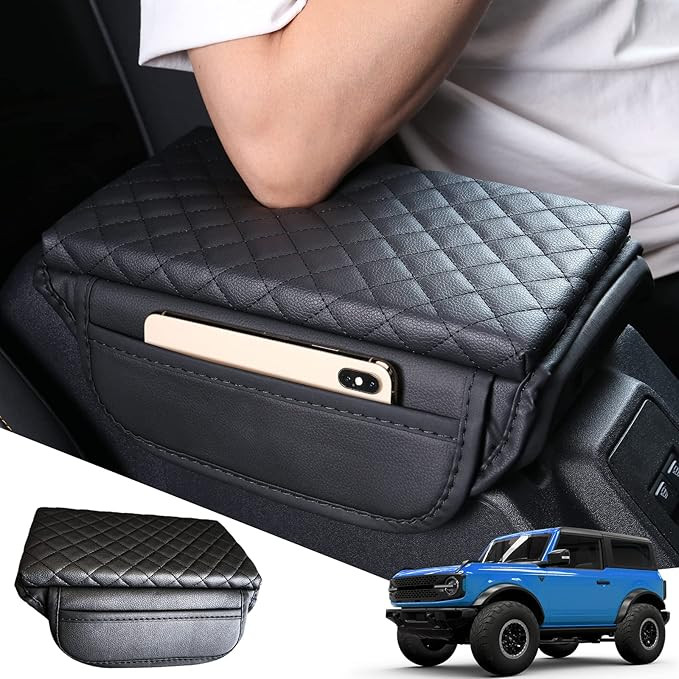 Center Console Armrest Cover for Ford Bronco Accessories 2021 2022 2023 2024 2025 2/4-Door with L... | Amazon (US)