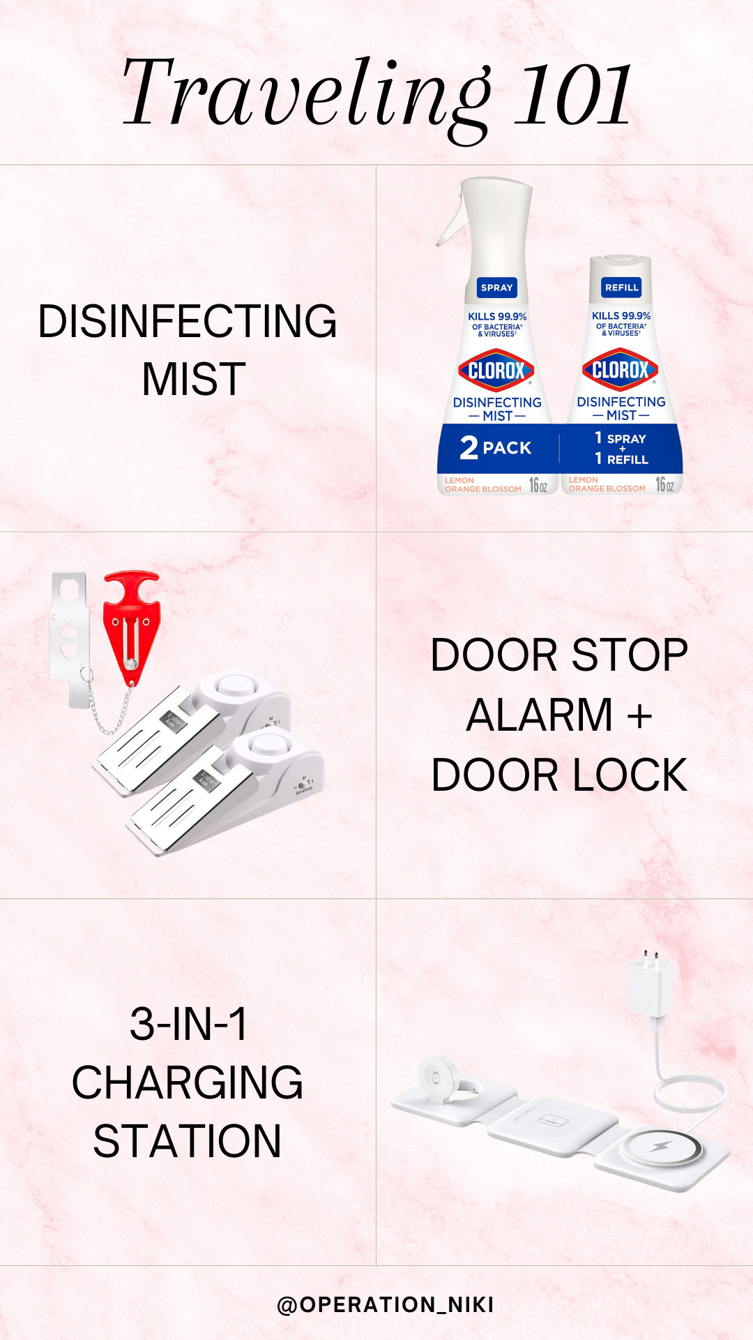 Getting ready for spring break and summer travels! 🌞✈️ Here’s your ultimate guide to traveling safely and efficiently—along with those must-have items you never knew you needed. From packing hacks to emergency essentials, I’ve got you covered for a stress-free vacation. Let’s hit the road, safely and prepared! 🚗💼 Follow for more @OPERATION_NIKI on IG, TikTok, & Facebook Cleaning, Spring break, summer travel tips, travel safety, must-have travel essentials, packing hacks, vacation checklist, unexpected travel items, safe travel, hygiene essentials, travel gear, emergency kit, travel gadgets, stay organized, trip preparation, health on the go, travel with kids, vacation must-haves 

 #LTKSpringSale #LTKTravel #LTKItBag