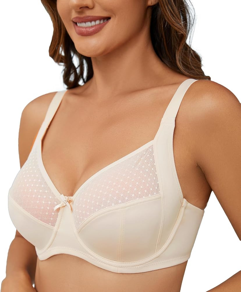 Women's Full Coverage Non-Padded Bra Comfort Soft Underwire Plus Size | Amazon (US)
