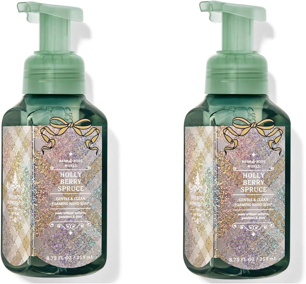 Holly Berry Spruce Foaming Hand Soap Gentle w Natural Essential Oils Bath and Body 2 pack | Amazon (US)