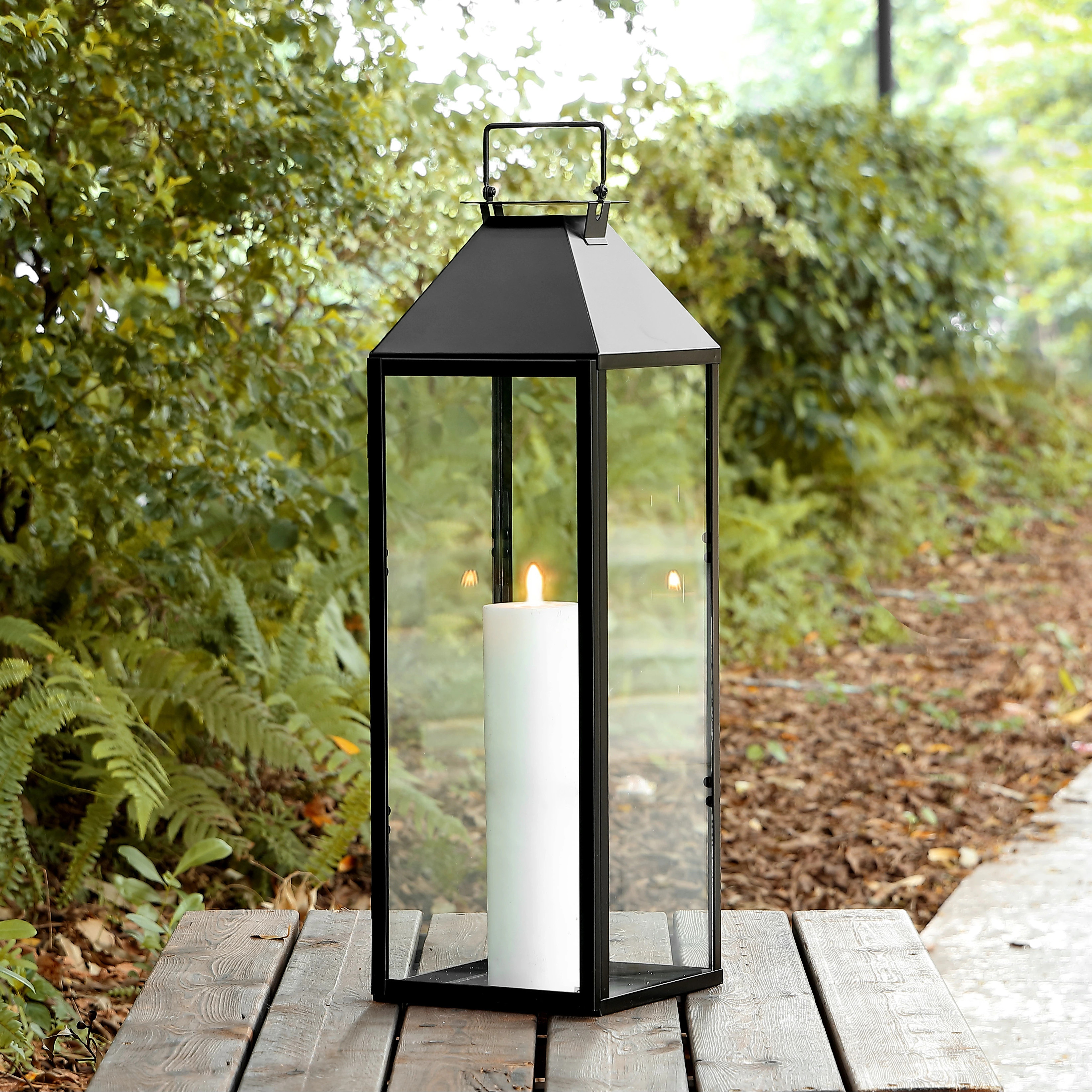 SAFAVIEH Kiera 25-inch Outdoor Lantern - 8 In. W x 8 In. D x 26 In. H - 8Wx8Dx26H | Overstock
