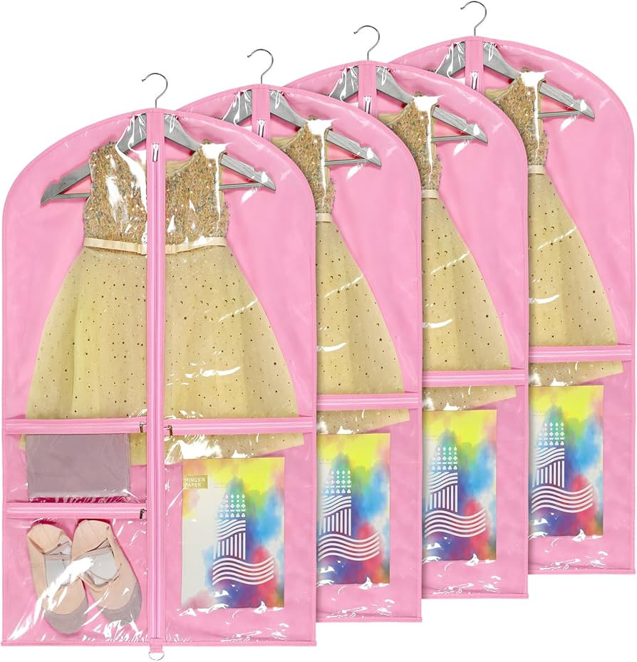 Univivi Dance Costume Bags Garment Bag 40 Inch Hanging Clothes for Dance Competitions, with 3 Med... | Amazon (US)