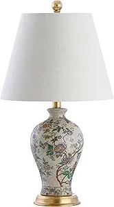 JONATHAN Y 24" Multi-Colored/Gold French Country Ceramic Floral Urn Table Lamp, White Linen Shade... | Amazon (US)