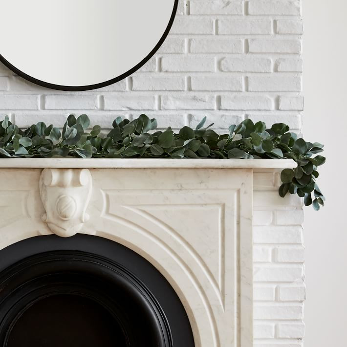 Faux Silver Dollar Eucalyptus Garland | West Elm (US)
