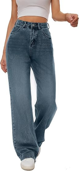 Women Casual High Waist Wide Leg Jeans Boyfriends Stretch Long Trousers Denim Pants | Amazon (US)