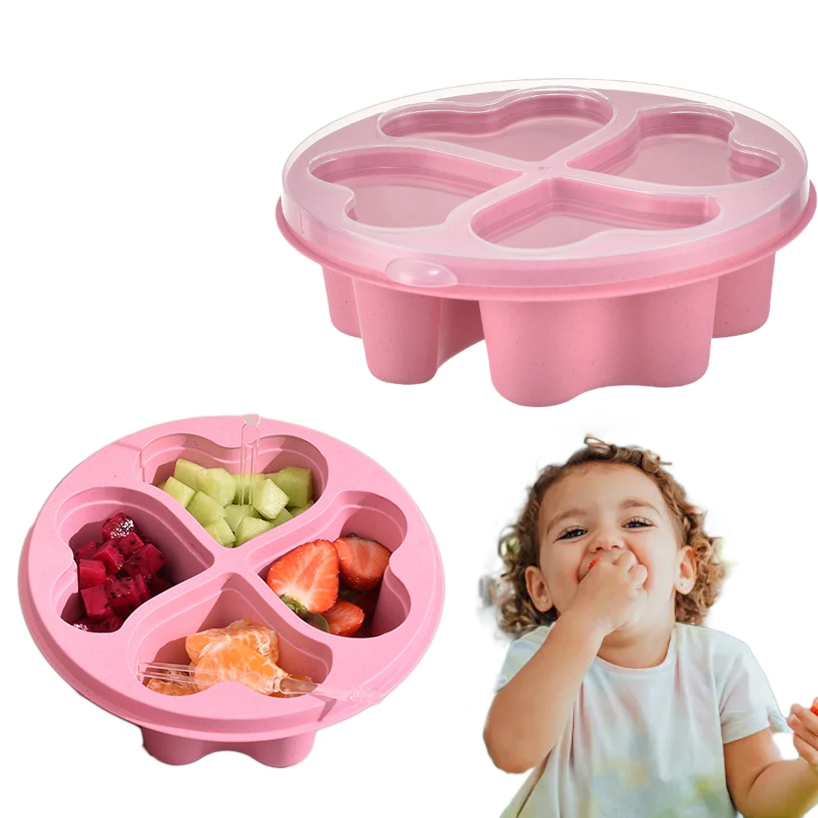 Snack Box Container, Safe Fruit Storage Containers, Heart-shaped Fruit Snack Candy Box With Straw... | Walmart (US)