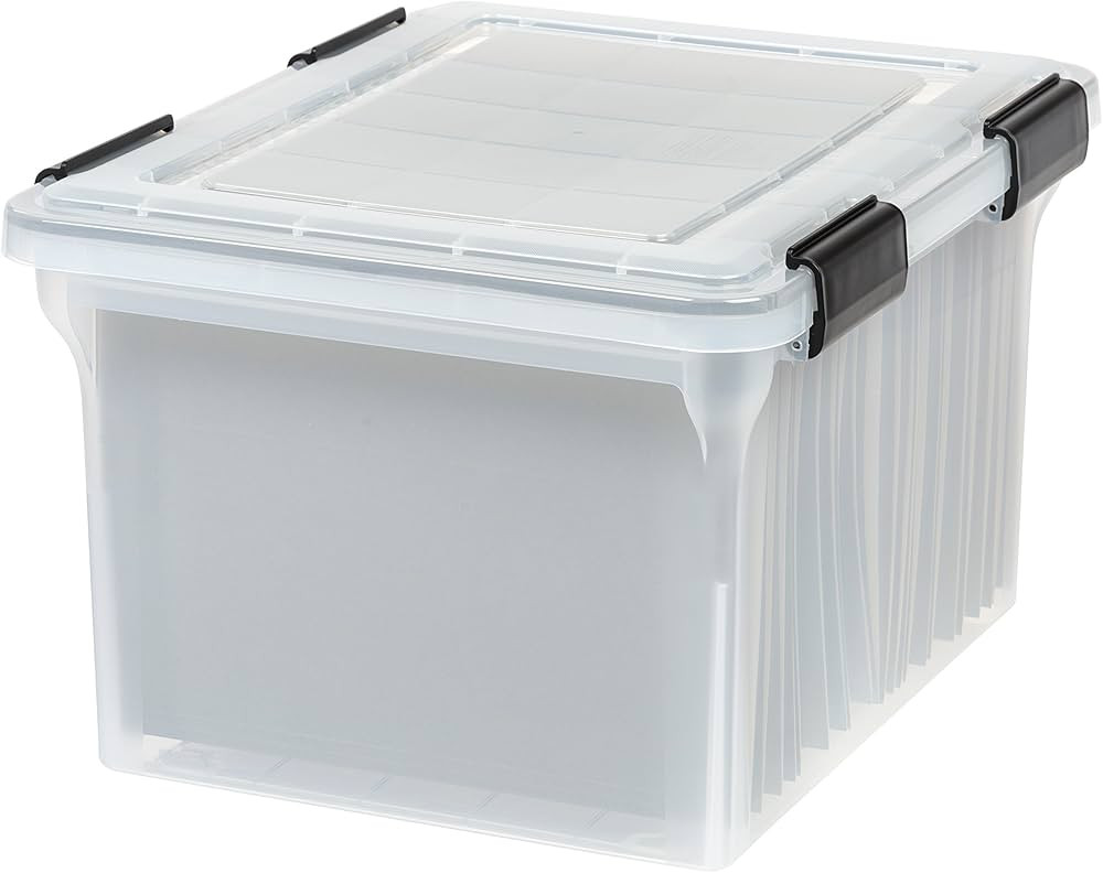 IRIS USA File Box WeatherPro File Organizer Plastic File Box for Letter/Legal File, Water Resista... | Amazon (US)
