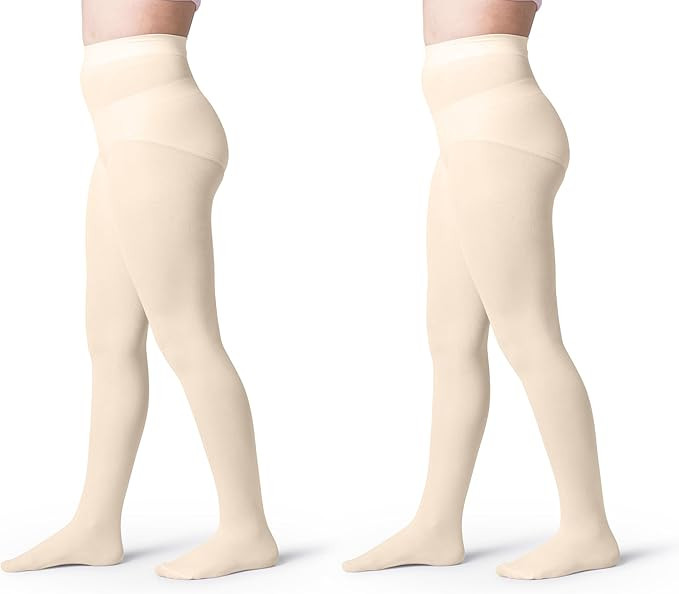 Silky Toes Girls' Opaque Microfiber Tights 1 or 2 Pairs Black White or Colored Nylon Stockings fo... | Amazon (US)