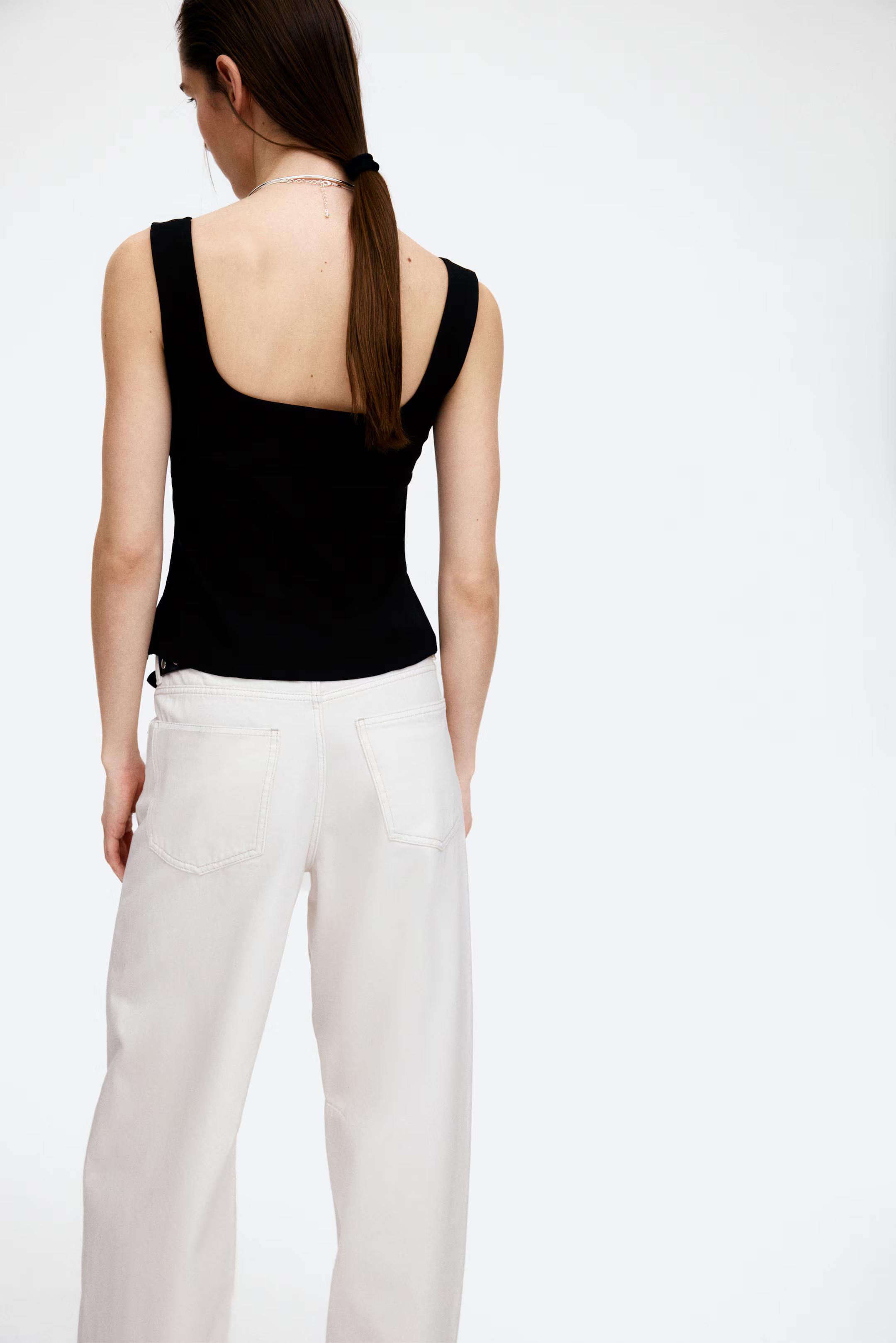 Tapered-waist vest top - Nero - DONNA | H&M IT | H&M (FR, IT, ES, PT, BE)