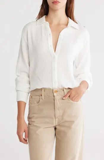 Cotton Gauze Long Sleeve Button-Up Shirt | Nordstrom Rack