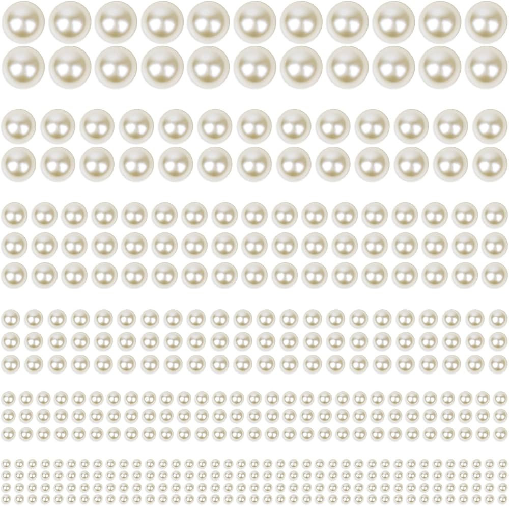 1980Pcs Self Adhesive Pearl Stickers, Shynek Pearls Sticker Gems for Hair, Face, Makeup, Eye, Nai... | Amazon (US)