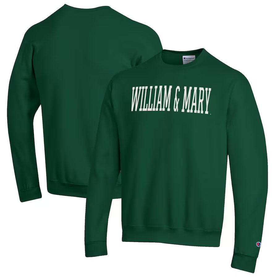 William & Mary Tribe Champion Eco Powerblend Crewneck Sweatshirt - Green | Fanatics