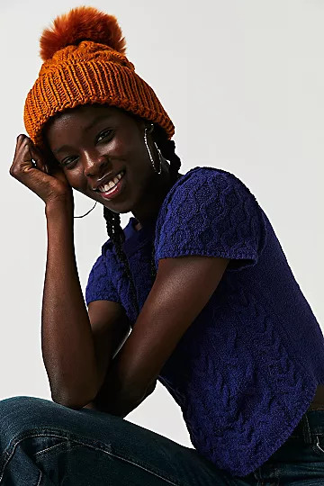 Summit Cable Pom Beanie | Free People (Global - UK&FR Excluded)