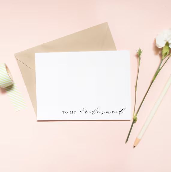 to my bridesmaid, simple wedding card, simple proposal card, bridesmaid card, best friend card, p... | Etsy (US)
