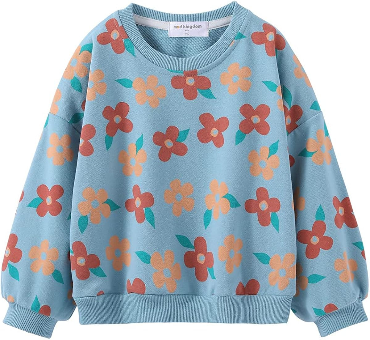 Mud Kingdom Boutique Little Girls Sweatshirts Crewneck Cotton Sunflower | Amazon (US)