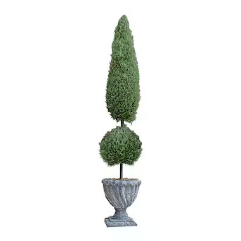 Design Toscano 60-in Green Indoor/Outdoor Artificial Boxwood Artificial Tree | Lowe's