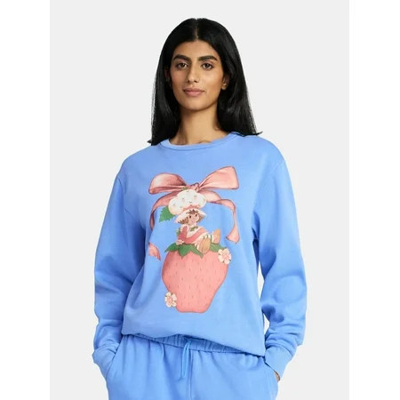Strawberry Shortcake Women s Satin Bow Graphic Crewneck Sweatshirt Sizes XXS-XXL | Walmart (US)
