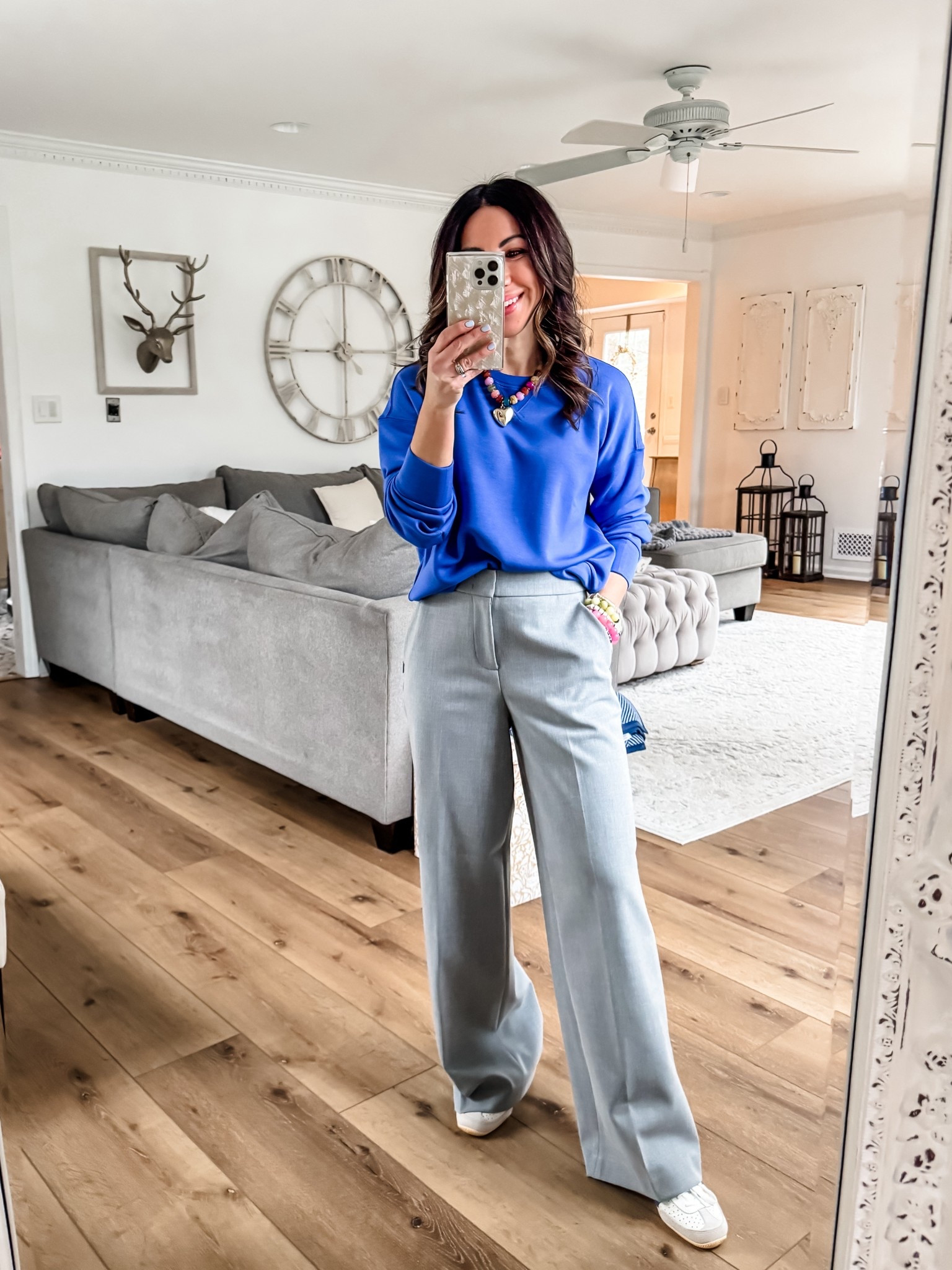 Copy the promo code for 20% off @Spanx. Wearing small petite wide leg pants. Small top. Trousers.



#LTKSpringSale #LTKOver40 #LTKPetite