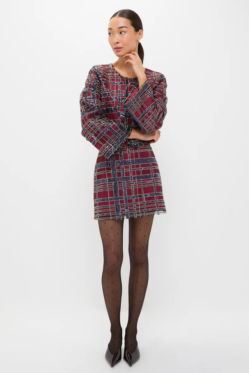 Sequin Plaid Meg Skirt | Tuckernuck (US)