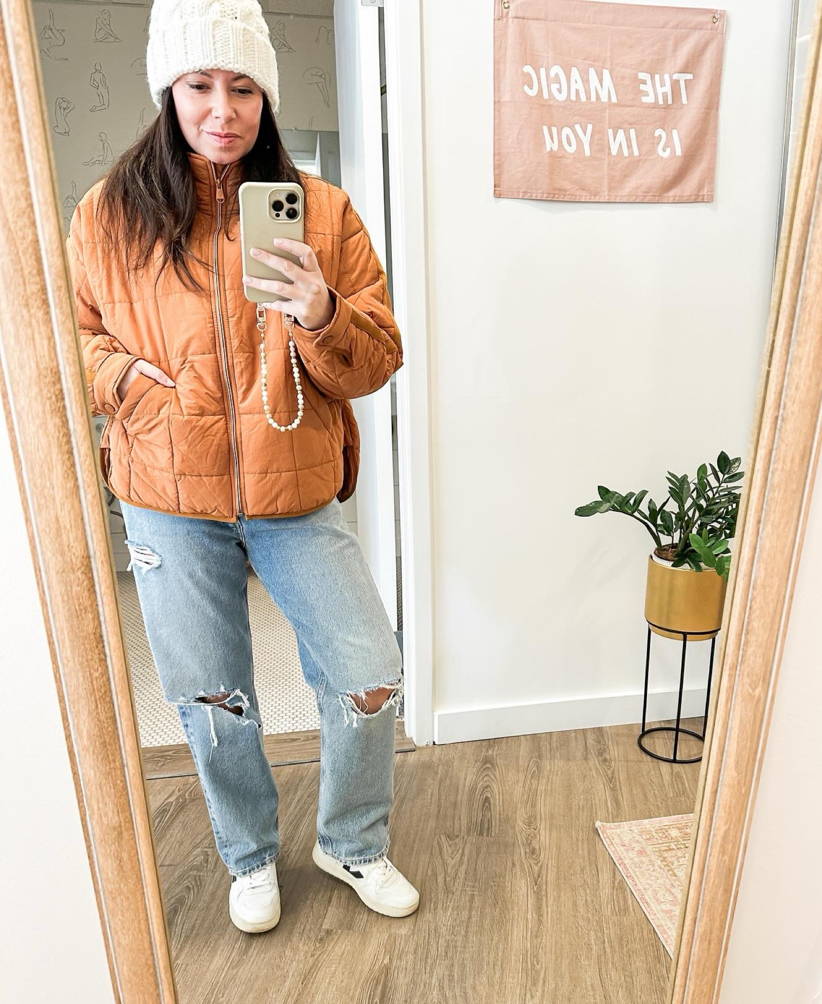 Obsessed with these jeans and this jacket is the perfect weight  