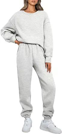 AUTOMET Womens 2 Piece Outfits Sweatsuit Oversized Sweatshirt Lounge Sets Baggy Sweatpants Fall F... | Amazon (US)