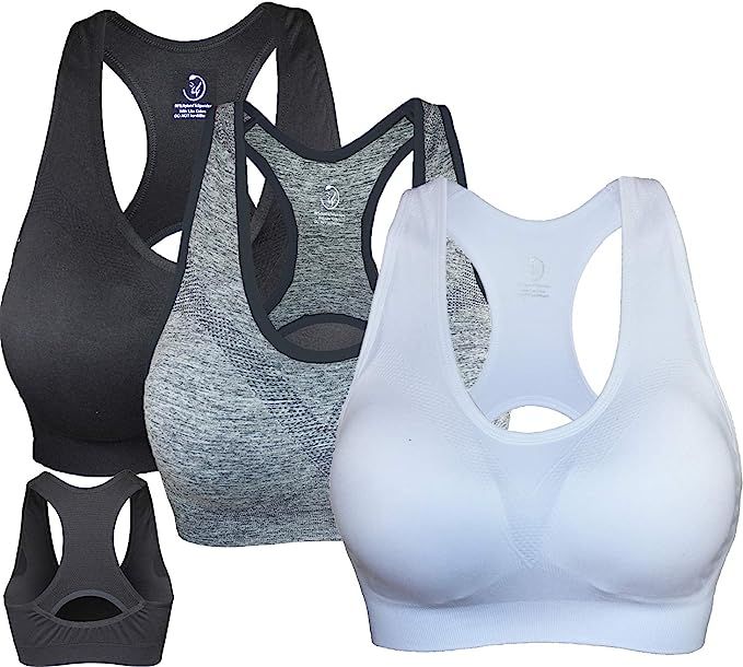 Cabales KINYAOYAO Women's Plus Size Ultimate Comfy Medium Support Sport Bra 3 Pack or 1 Pack | Amazon (US)