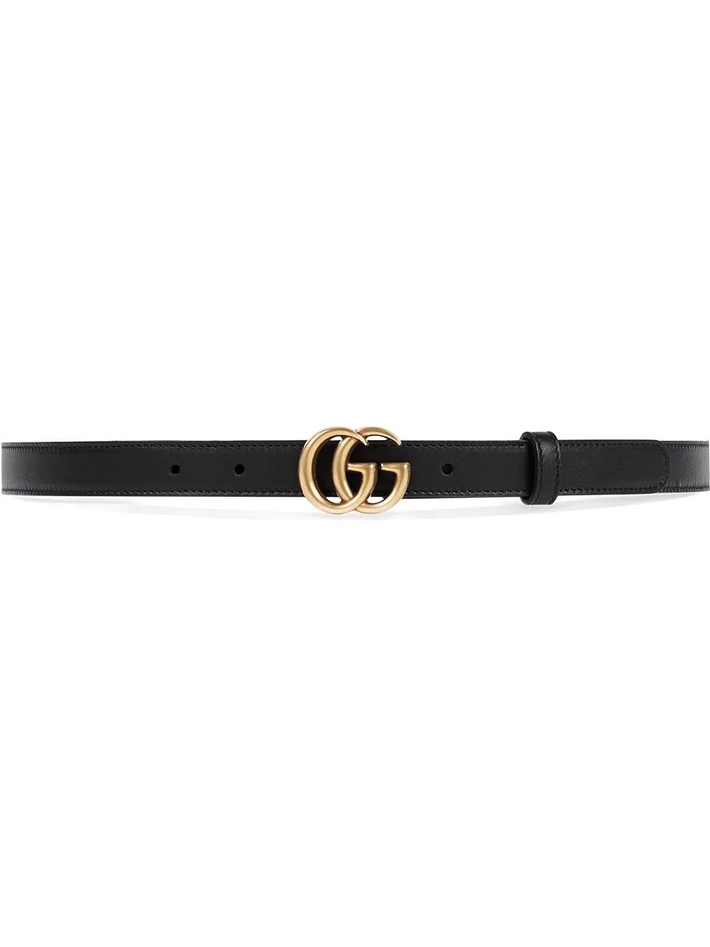 Gucci Leather belt with double G buckle - Black | FarFetch US
