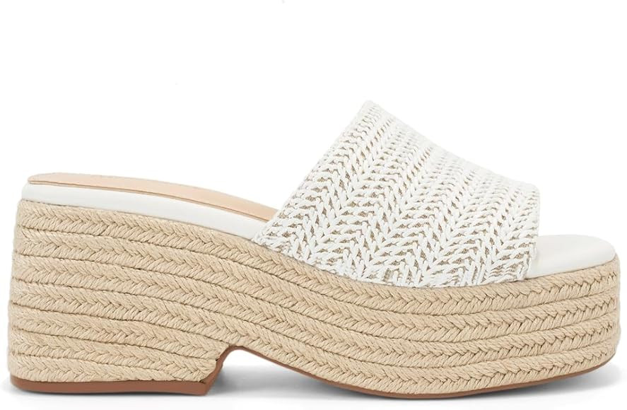 Monrovia Platform Sandals Women Slip on Raffia wedge Sandals, Espadrille Slides Bohemia Sandals, ... | Amazon (US)