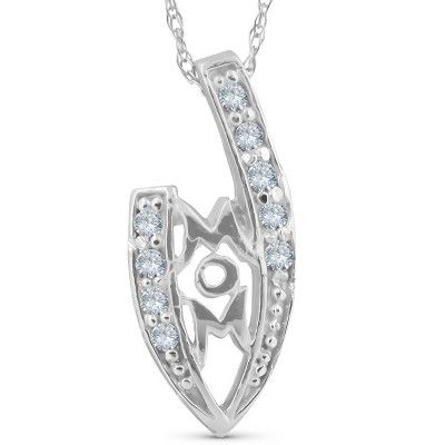 Pompeii3 1/10ct Diamond MOM Love Pendant Necklace 14k White Gold | Target