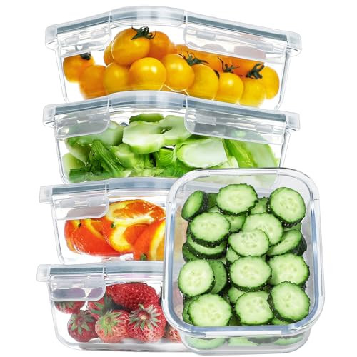 BAYZZ 35 Oz Glass Meal Prep Containers, 5 Packs Glass Food Storage Containers, Glass Bento Boxes with Lids -Microwave, Oven & Freezer Safe | Amazon (US)