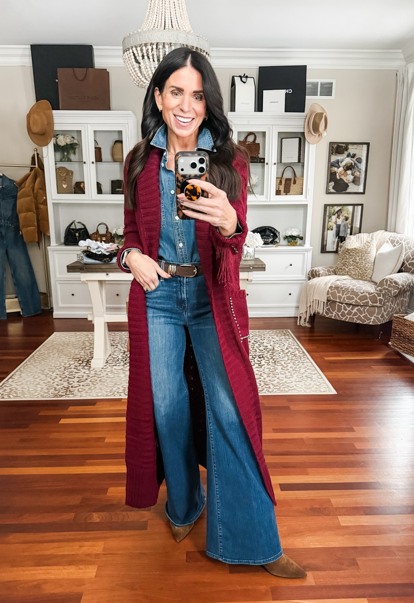 Love this fringe duster! Wearing an XS/s 
25 denim
Medium button up 

#LTKGiftGuide #LTKHoliday