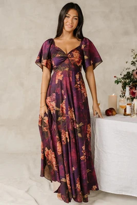 Caterina Maxi Dress | Purple Floral | Baltic Born