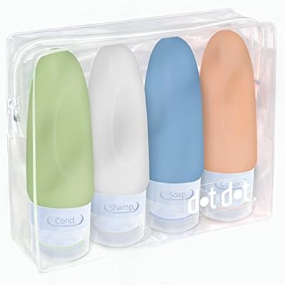 4 Leak Proof Travel Bottles - 3 oz Travel Containers for Travel Size Toiletries with TSA Quart Ba... | Amazon (US)