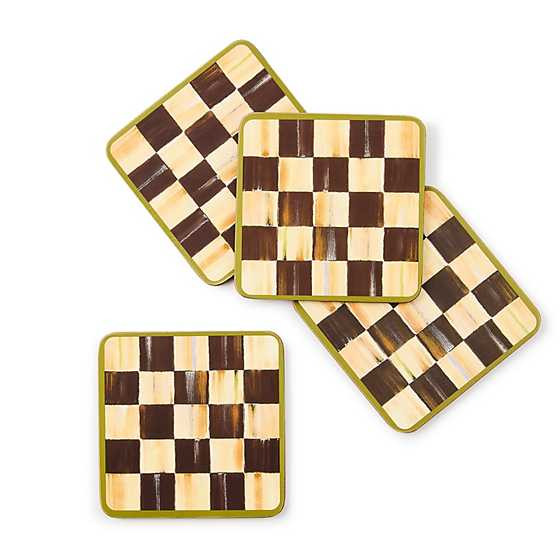 Courtly Check Cork Back Coasters, Set of 4 | MacKenzie-Childs