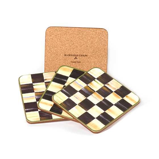 Courtly Check Cork Back Coasters - Set of 4 | MacKenzie-Childs