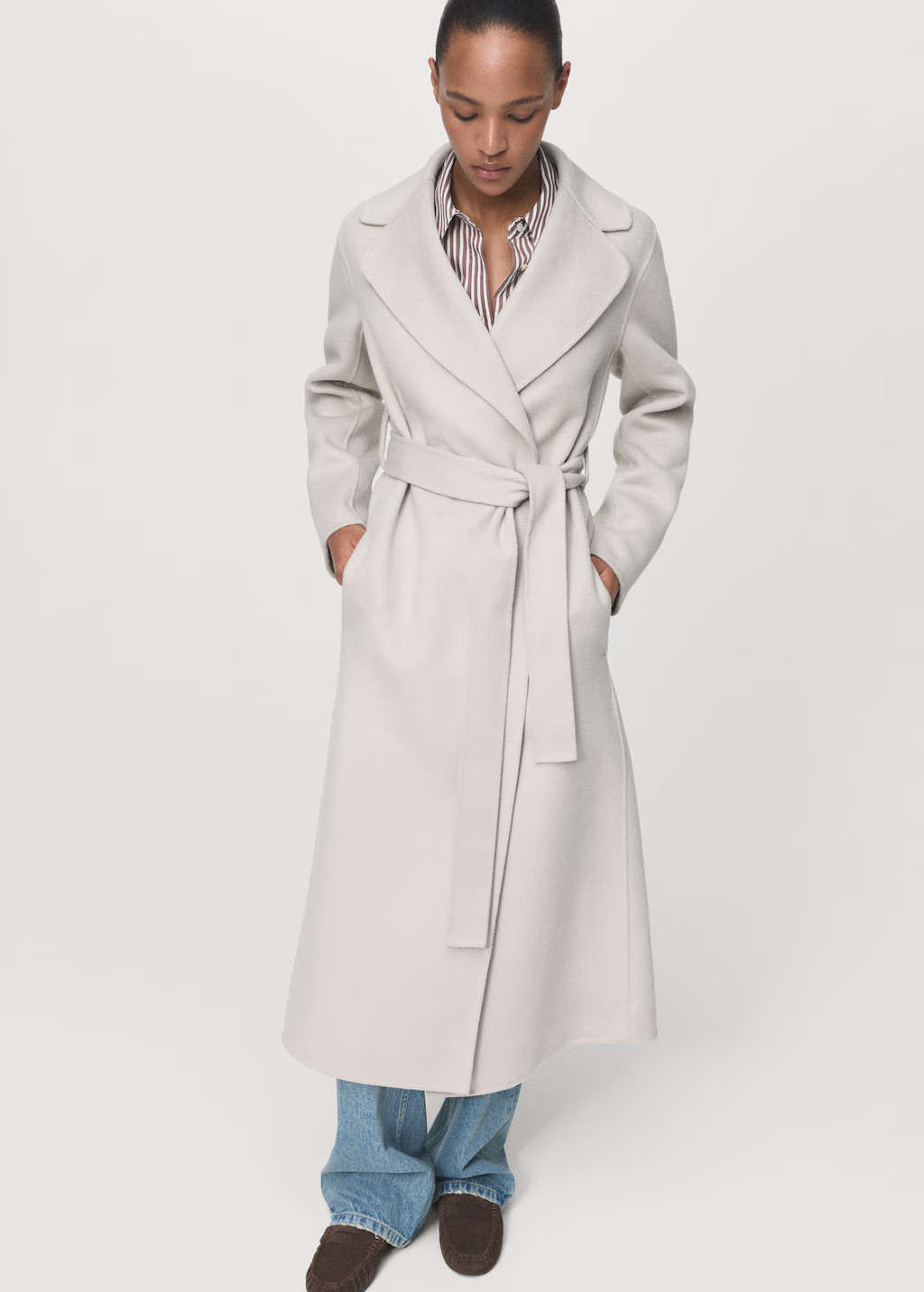 Handmade wool coat with belt - Women | MANGO United Kingdom | MANGO (UK)