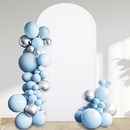 6 ft White Arch Backdrop Cover Milky-Spandex Wedding Arch Covers Backdrop Stretchy Fitted Round Top Chiara Back Drop for Birthday Party Baby/Bridal Shower Ceremony & Banquet | Reusable & Washable | Amazon (US)