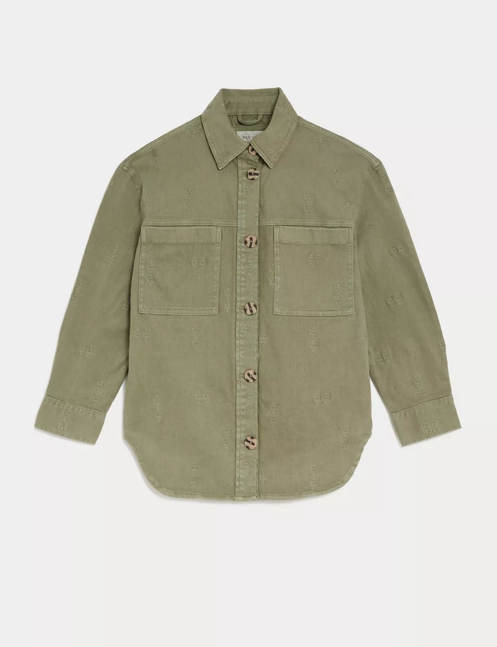 Cotton Rich Embroidered Shacket | Marks & Spencer (UK)