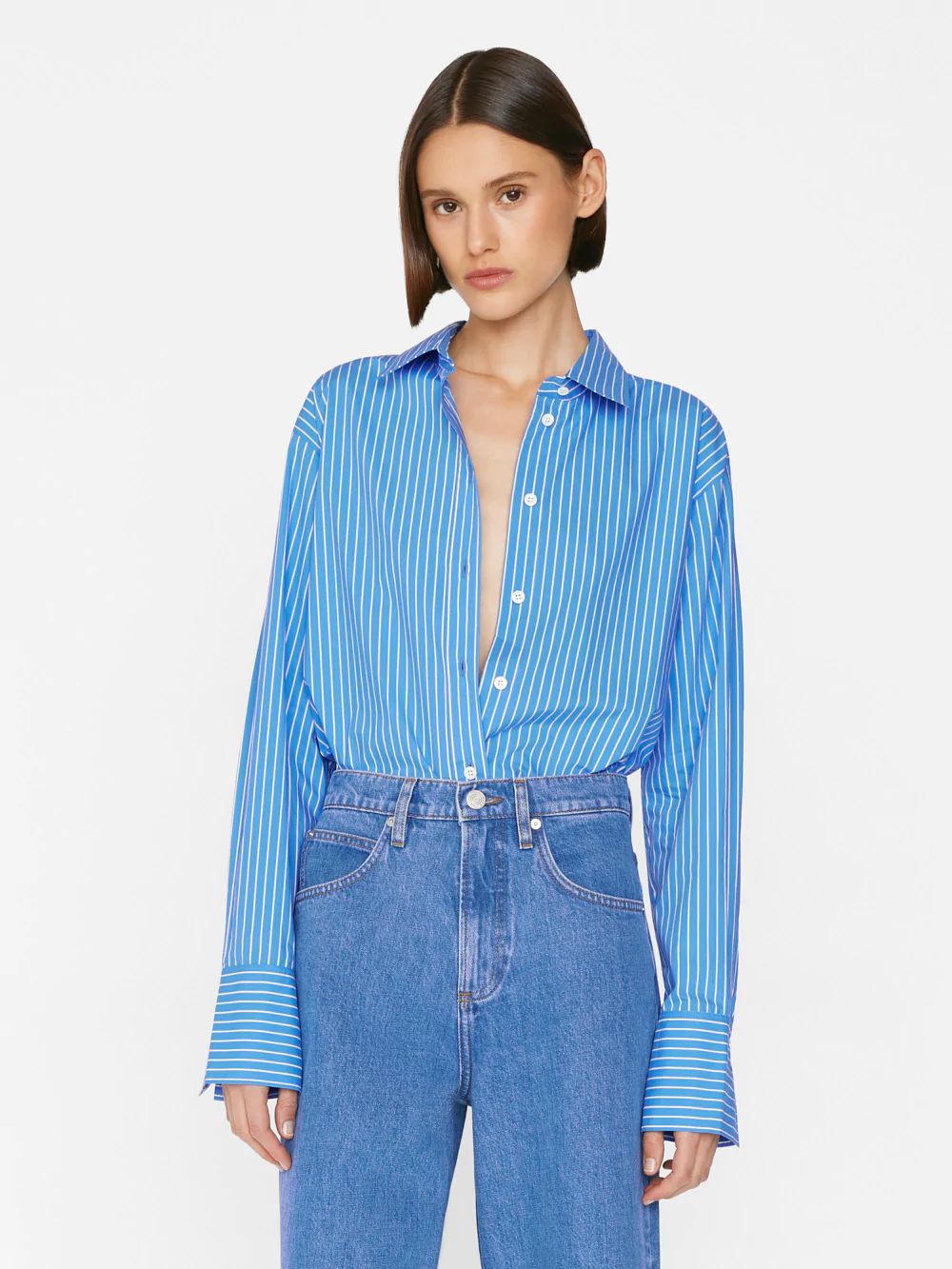 The Oversized Shirt -- Cornflower Multi | Frame Denim