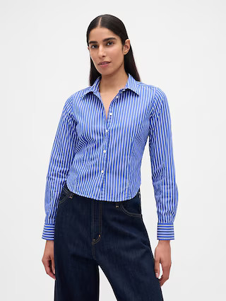 Organic Cotton Fitted Crop Shirt | Gap (US)