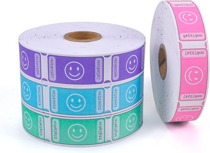L Liked Raffle Tickets Roll 1"x2" - Consecutively Numbered Event Tickets, Multiple Color Options ... | Amazon (US)