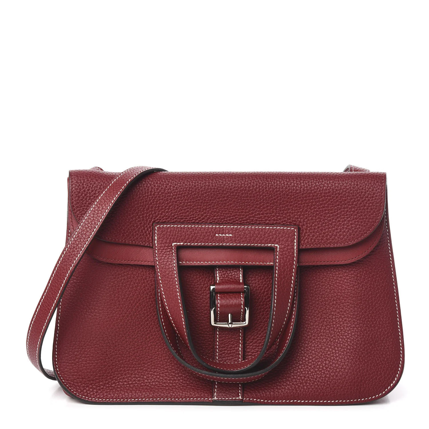 HERMES Taurillon Clemence Halzan 31 GM Rouge Grenat | FASHIONPHILE | Fashionphile