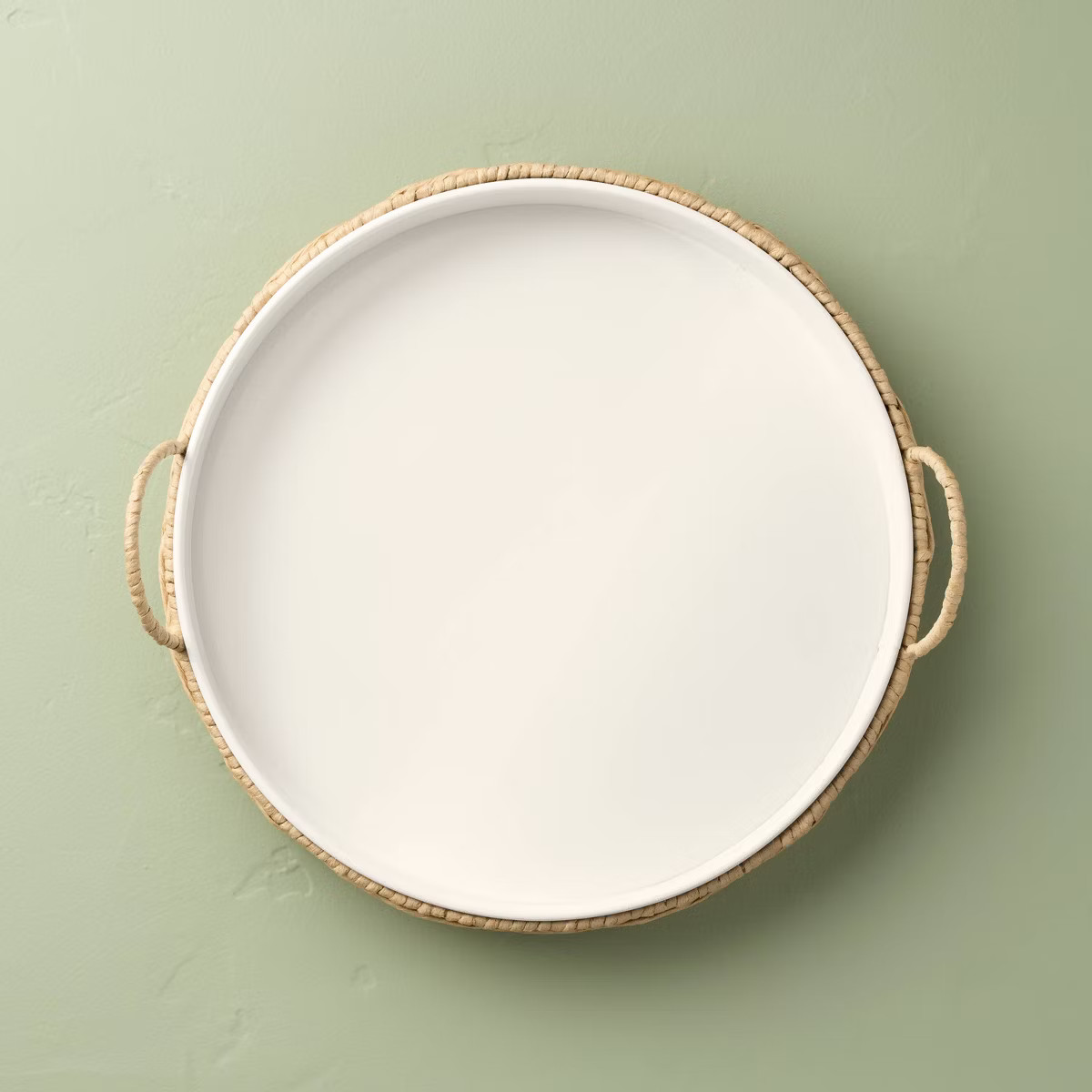Woven Paper Round Serve Tray White/Tan - Hearth & Hand™ with Magnolia | Target