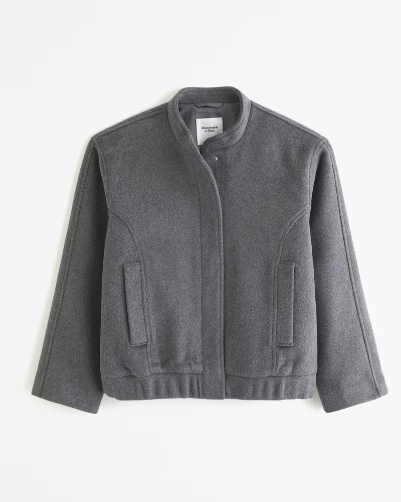 Wool-Blend Bomber Jacket | Abercrombie & Fitch (US)