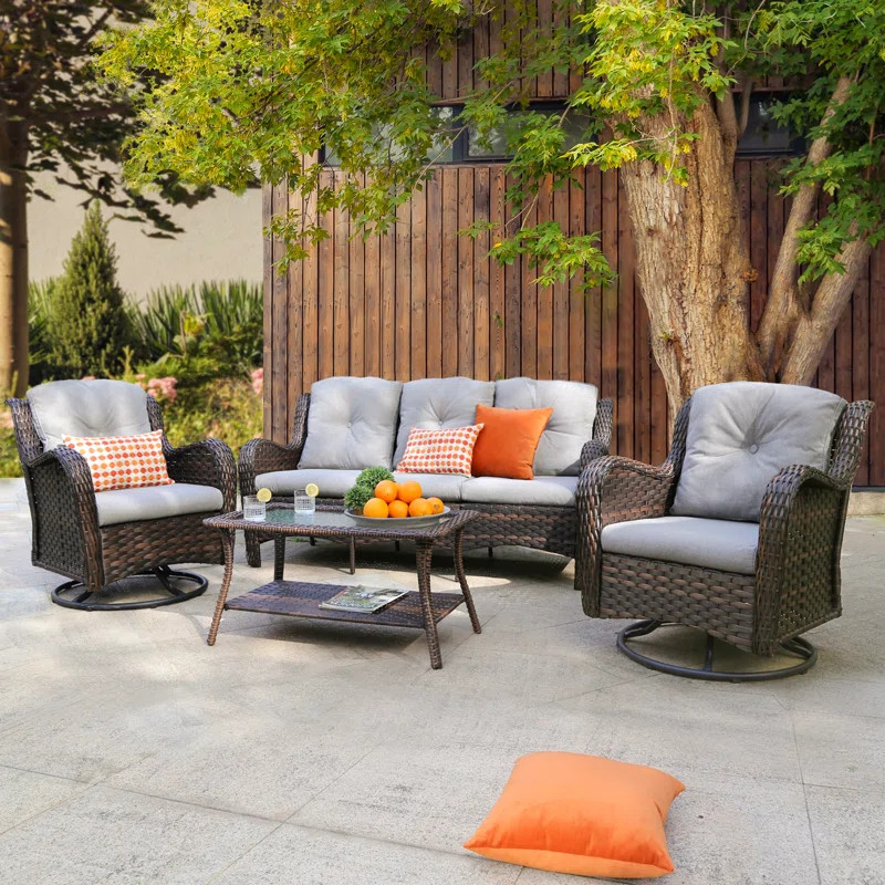 Alejah 5 - Person Outdoor Seating Group with Cushions | Wayfair North America