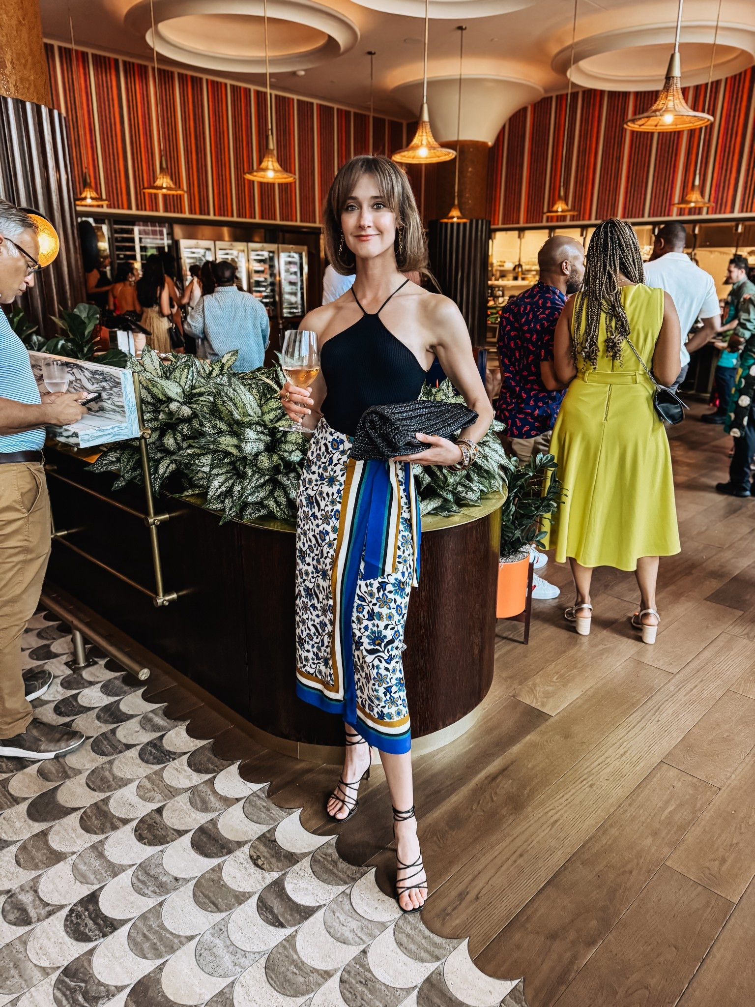 This fun print wrap skirt went perfectly with the interior of a restaurant opening! Linked the newest version of this skirt from the same brand! 

#LTKSaleAlert #LTKOver40 #LTKSeasonal