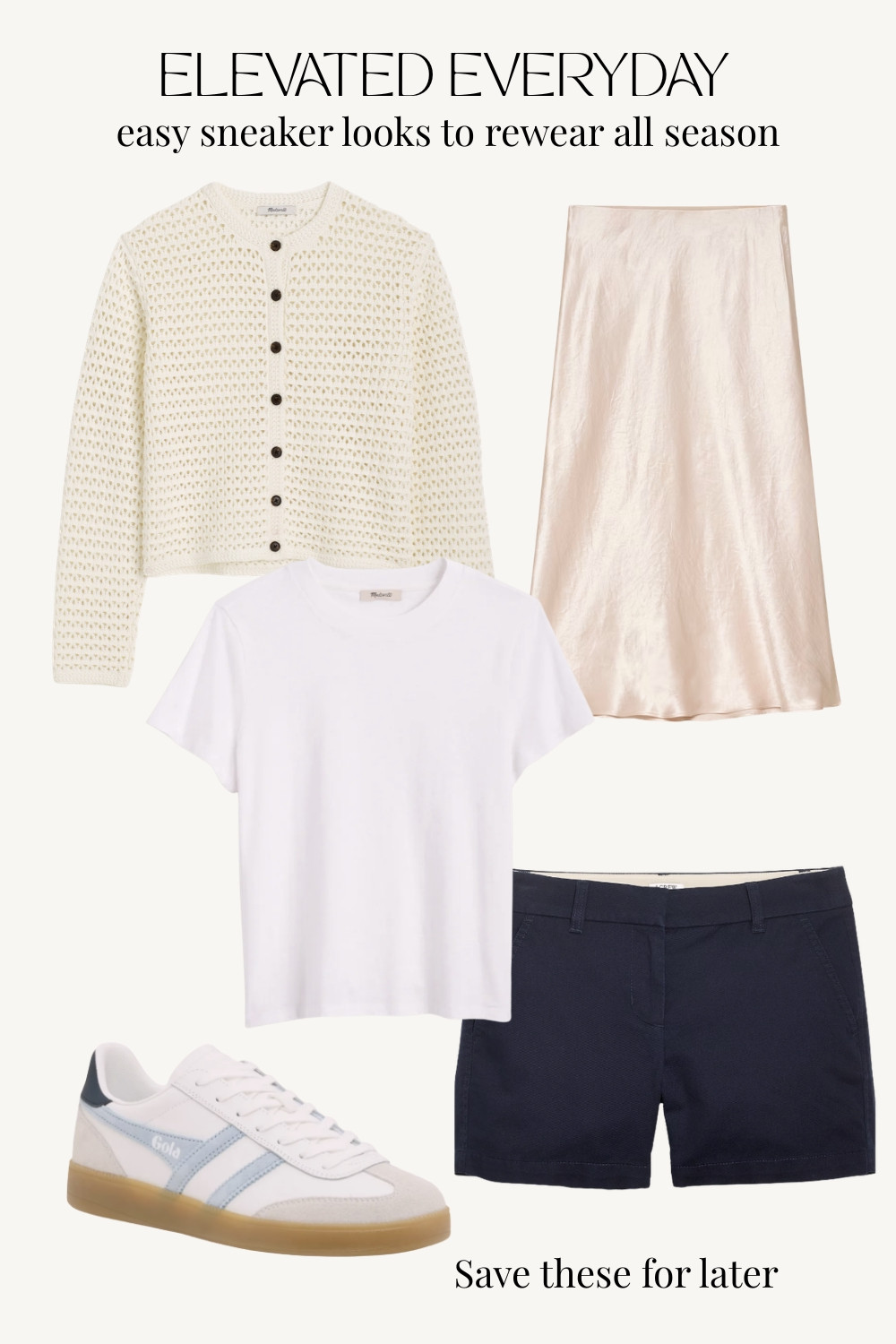 Sneakers don’t have to make your outfit feel sloppy. These elevated everyday outfit ideas pair chic sneakers with polished staples like satin skirts, tailored shorts, lightweight knits, and classic basics for an effortless casual summer wardrobe. Save this edit for easy outfit inspiration you can actually wear in real life.

elevated casual outfits, chic sneaker outfits, casual but polished outfits, everyday outfit ideas, sneaker outfit inspiration, classy casual style, satin skirt outfit, tailored shorts outfit, summer capsule wardrobe, neutral outfit ideas, effortless summer outfits, rich mom casual style, european casual fashion, polished everyday style, white sneaker outfits, chic basics women, summer style inspiration, elevated basics wardrobe 

 #LTKootd #LTKSeasonal #LTKSaleAlert